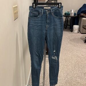 Levi 721 High-Rise Skinny Distressed Women's Jeans